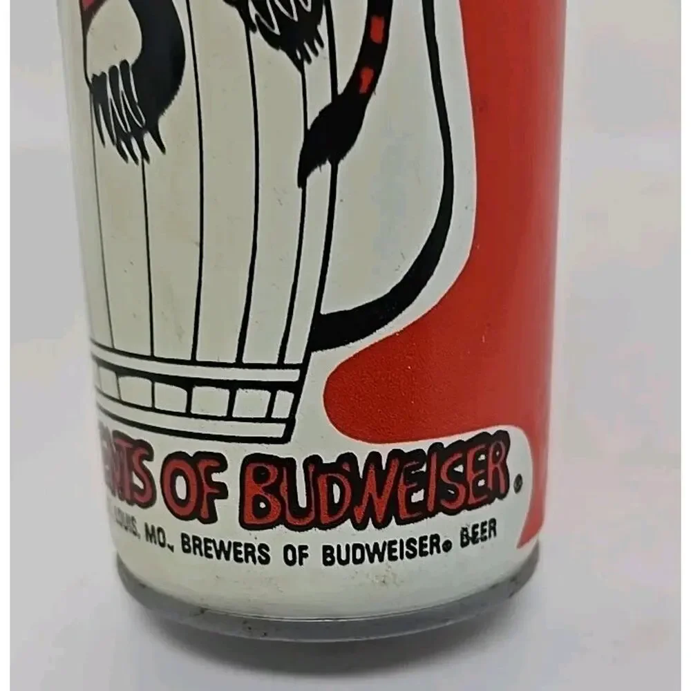 1980s Budweiser Princeton University 16oz Steel Beer Can Rolled Lip Coin Bank U2